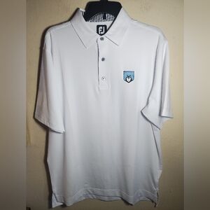Footjoy Shirt White Golf Polo Preppy Logo